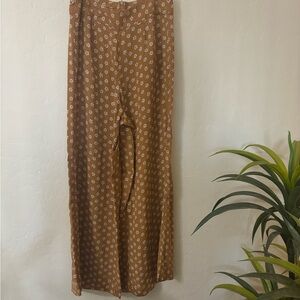 Blue Life Patterned Wide-Leg Pants